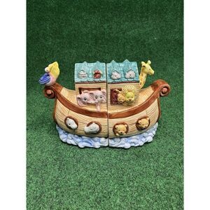 C. R. Gibson Noah's Ark Bookends Artist Cathy Heck Nursery Animals Bible Gift